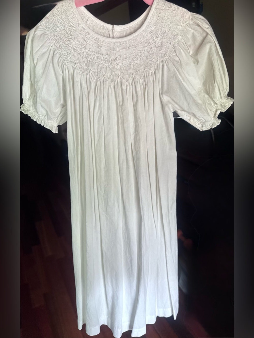 Classic White Smocked Kids Dress